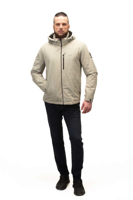 Демісезонна куртка світлого кольору-4