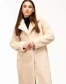Женская шуба из эко-меха бежевая классическая-1