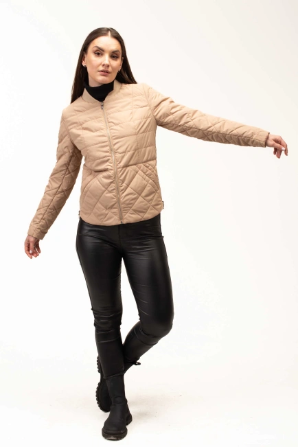 Куртка бежева жіноча синтепонова-6