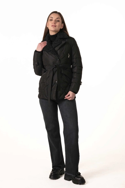 Женский биопуховик с экомехом под барашка-3