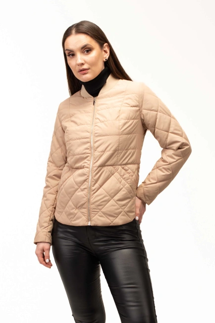 Куртка бежева жіноча синтепонова-1