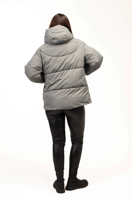 Жіночий бірюзовий біопуховик на холодну зиму-2