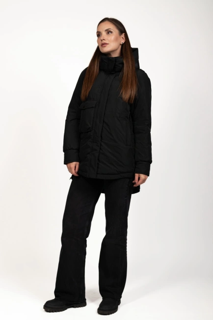 Зимова куртка з біопухом у чорному кольорі-8