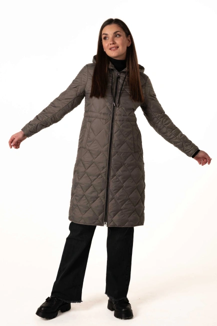 Оливковый демисезонный биопуховик-6