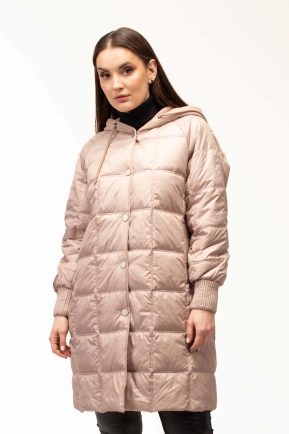 Демісезонна куртка беж з капюшоном