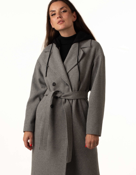 Жіноче пальто зі знімним капюшоном