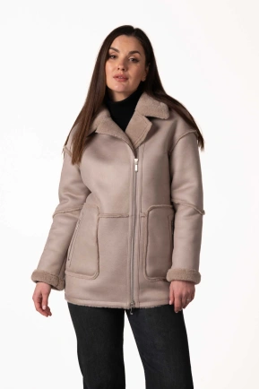 Жіноча екодублянка пудрового кольору