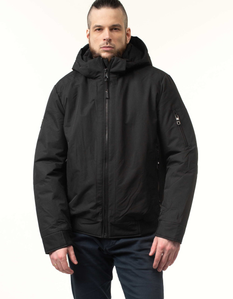 Мужская зимняя куртка-бомбер с биопухом