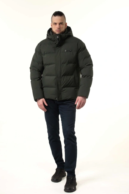 Чоловіча зимова куртка з біопухом коротка-6