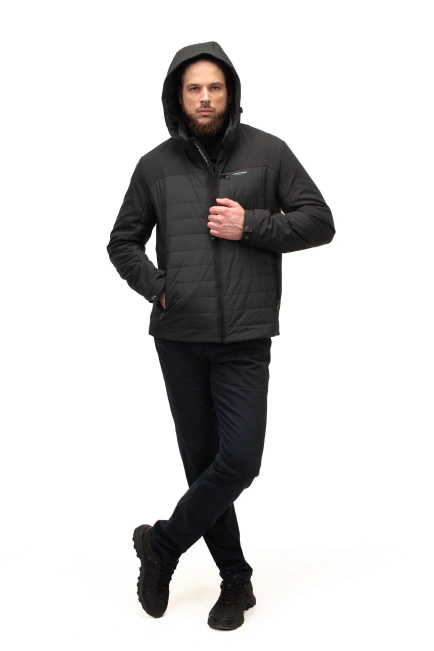 Демісезонна куртка кольору графіт-8