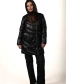 Женский черный биопуховик с накладным карманом-7