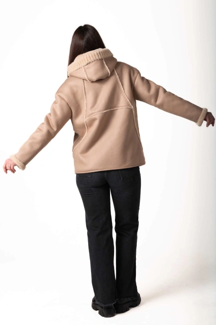 Женская двусторонняя экодублёнка на молнии-2