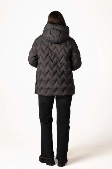 Жіночий біопуховик зимовий графіт-2