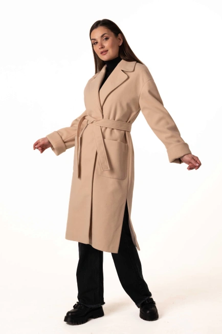 Кашемировое пальто с накладными карманами-10