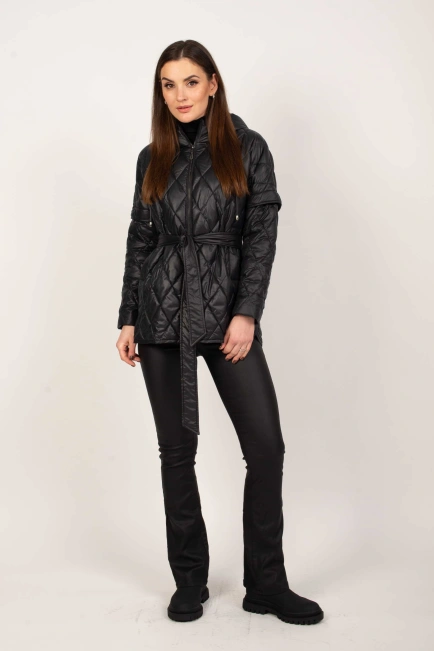 Женская куртка трансформер черная-2