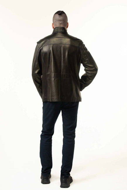 Кожаная куртка мужская классическая-2