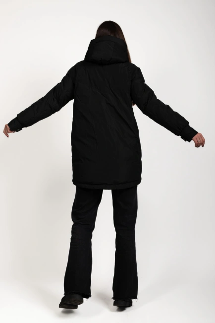Зимова куртка з біопухом у чорному кольорі-9