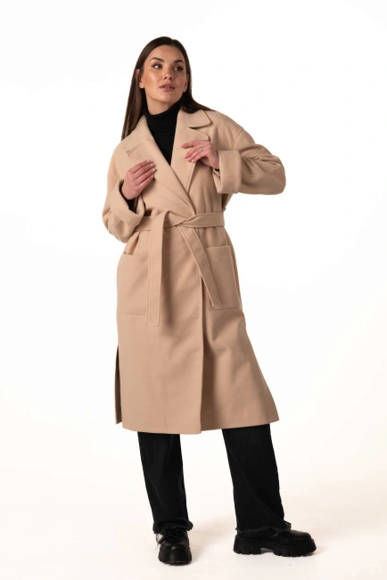 Кашемировое пальто с накладными карманами-9