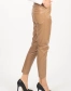 Женские брюки из эко-кожи бежевые-4