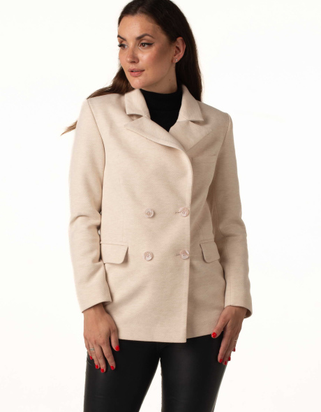 Жіноче пальто-піджак молочне