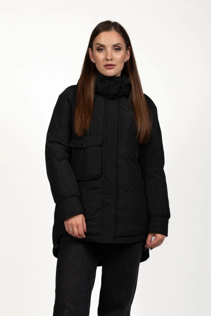 Зимова куртка з біопухом у чорному кольорі-3
