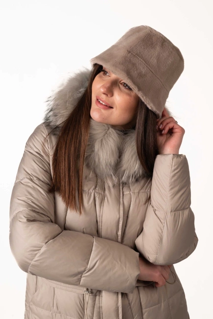 Женская зимняя шапка из искусственного меха-6