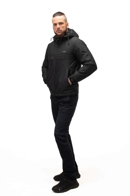 Демісезонна куртка темно-синього кольору-10