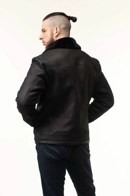 Чоловіча дублянка з хутряним комірцем-6