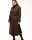 Жіноче пальто коричневого кольору з поясом-3