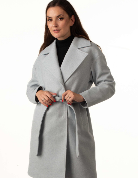 Жіноче блакитне пальто з пальтової тканини