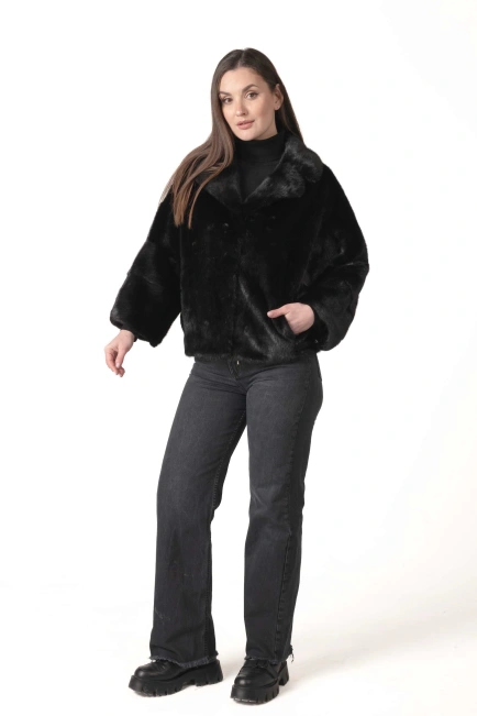 Женская норковая шуба с отстёгивающимися рукавами-5