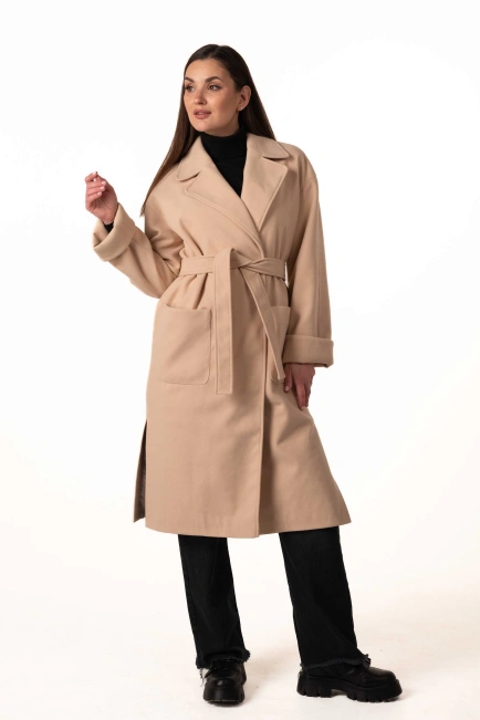 Кашемировое пальто с накладными карманами-6