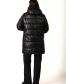 Женский черный биопуховик с накладным карманом-2