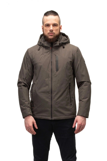 Мужская куртка серого цвета прямого кроя-1