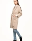 Женское пальто с поясом светлый беж-4