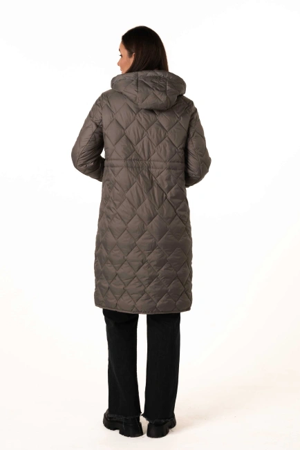 Оливковый демисезонный биопуховик-2