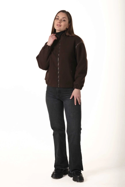 Женское кашемировое пальто-бомбер-10