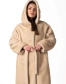 Шуба з екохутра бежева з втяжним поясом-4