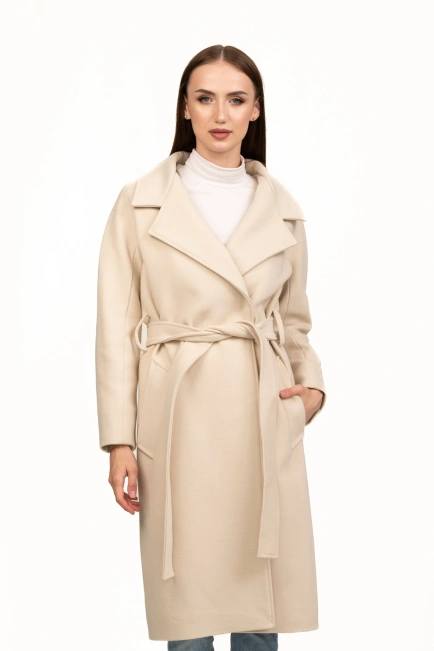 Классическое женское пальто беж-1