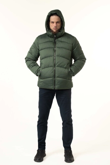 Зимова куртка з біопухом зеленого кольору-10