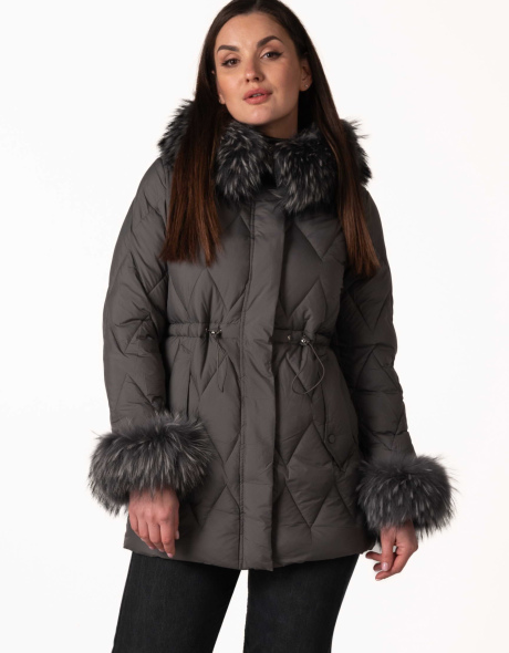 Графітовий біопуховик з відстібним хутром