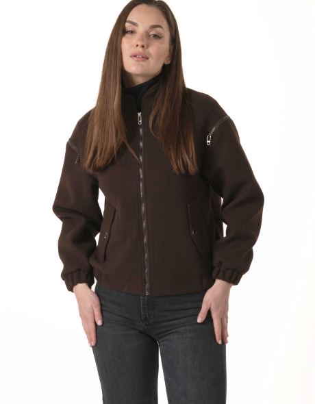 Женское кашемировое пальто-бомбер