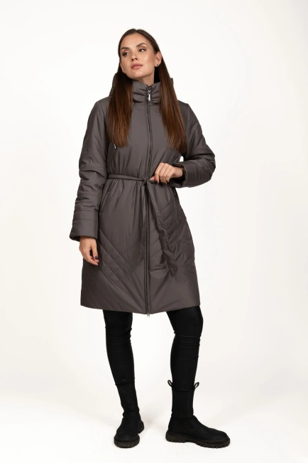 Зимова куртка кольору капучіно з тінсулейтом-8