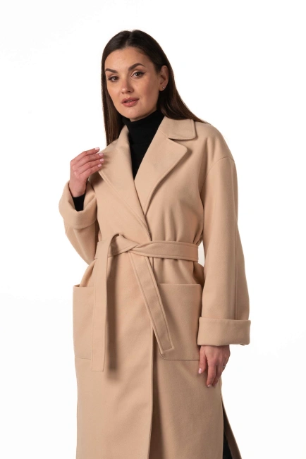 Кашемировое пальто с накладными карманами-1