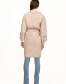 Женское пальто с поясом светлый беж-7