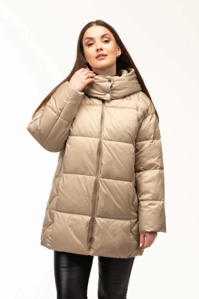 Жіночий біопуховик з декором на боках