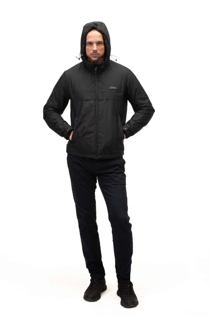 Демісезонна куртка темно-синього кольору-8