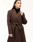 Жіноче пальто коричневого кольору з поясом-4