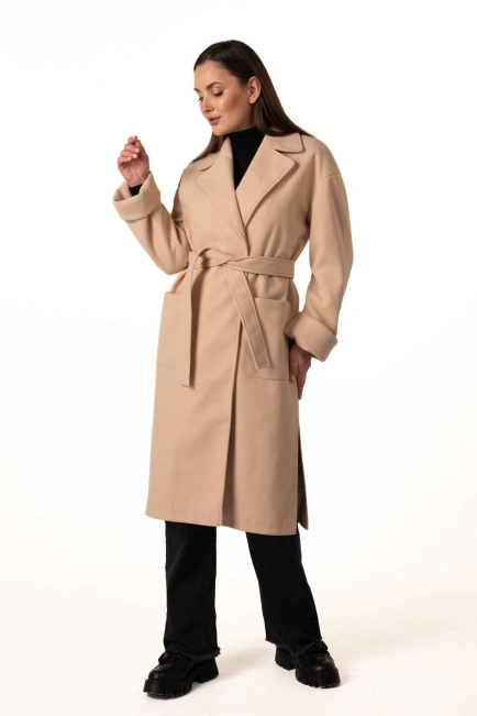 Кашемировое пальто с накладными карманами-8