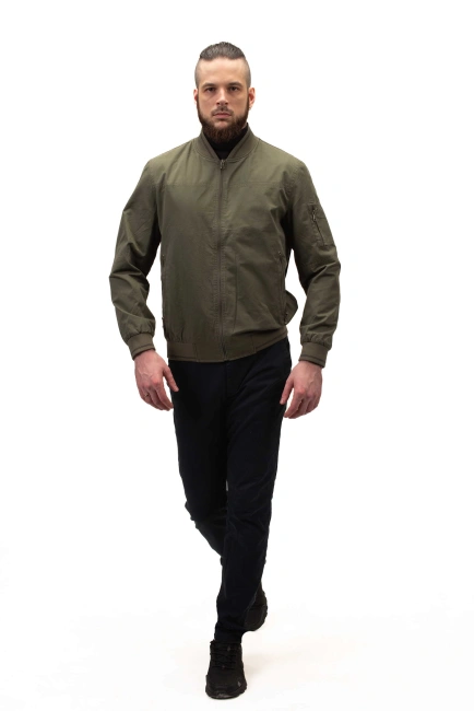 Чоловіча легка куртка бомбер хакі-5